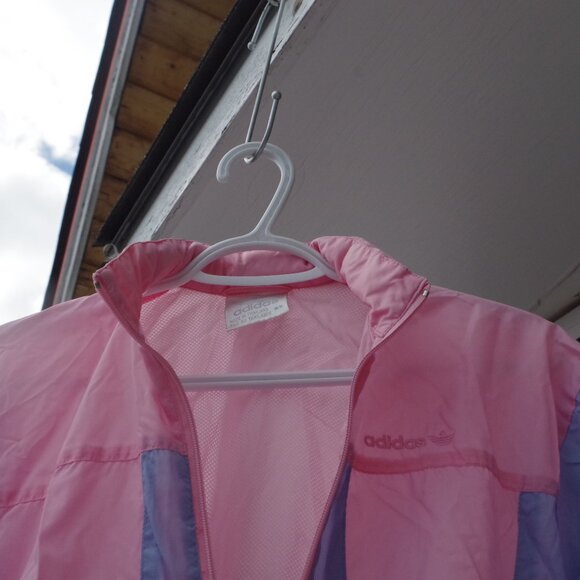 Pink & Blue Adidas Wind Breaker Women's Coat - Picture 2 of 5